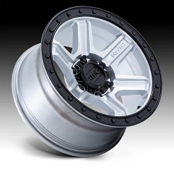 KMC KM551DB Outrun Machined Silver Custom Truck Wheels 2